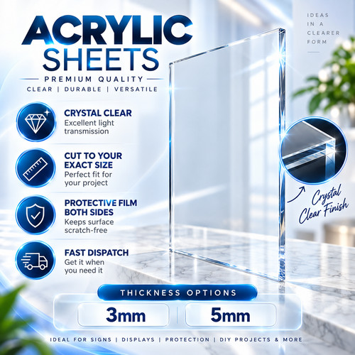 Clear perspex acrylic sheet - clear,